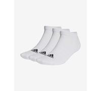 adidas Unisex Cushioned Low-Cut Socks 3 Pairs, White / Black, 4.5-5.5