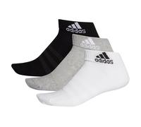 adidas Unisex Cushioned Sportswear Ankle Socks 3 Pairs, Medium Grey Heather / White / Black, 6.5-8