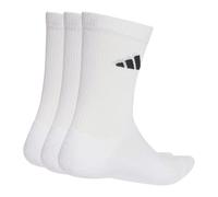 adidas Unisex CUSHIONED SPORTSWEAR CREW SOCKS 3 PAIR PACK, white/white/black, 10.5-12.5