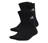 adidas Unisex Cushioned Sportswear Crew Socks 6 Pairs, Black / White, 4.5-6