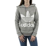 Adidas CY6665 Women's Trefoil Hoodie Sweatshirt, Mgreyh, 6 UK
