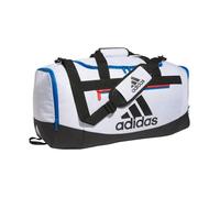 adidas Defender 4 Medium Duffel Bag, Two Tone White-Clear Onix/Bright Royal Blue/Black, One Size, Defender 4 Medium Duffel Bag