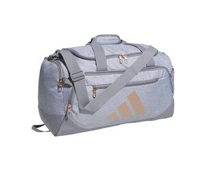 adidas Defender 5.0 Duffel Bag - Durable for Sports, Gym & Travel, Twill Grey/Rose Gold, Small (42L), Defender 5.0 Duffel Bag - Durable for Sports, Gym & Travel