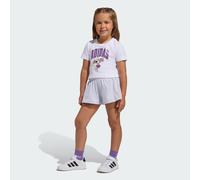 adidas Girl's DISNEY MINNIE MOUSE T-SHIRT SET, white/Semi Ice Tangerine, 7-8 Years