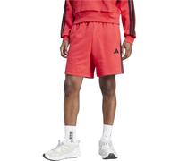 adidas Men's Essential Three Stripes French Terry Short, Pure Ruby/Black, L
