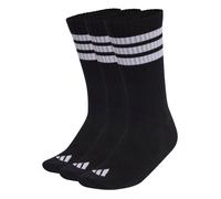 adidas Unisex 3Stripes Cushioned Sportswear Crew Socks 3 Pair Pack, black/white/white, 10.5-12.5