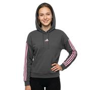 adidas Women's ESSENTIALS 3-STRIPES FLEECE HOODIE, grey six/st tropic bloom, S