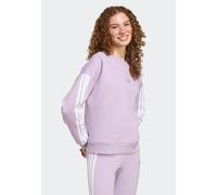 adidas Women's ESSENTIALS 3-STRIPES FLEECE SWEATSHIRT, powder plum/white, L