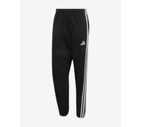 adidas Essentials 3-Stripes Fleece tapered cuffed long trousers black white - XL