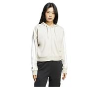 Adidas Essentials 3 Stripes French Terry Full Zip Sweatshirt Beige 2XS Woman