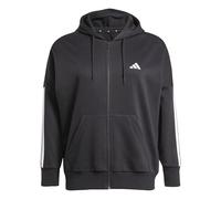 adidas Essentials 3-Stripes Full-Zip Fleece Hoodie (Plus Size)