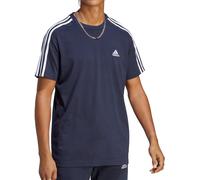 adidas Essentials 3 Stripes Mens Top Blue Short Sleeve Stylish Crew Neck T-Shirt