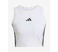 adidas Women's Essentials 3-Stripes Padded Tank Shirt, White, XL