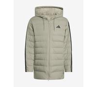 adidas Essentials CLIMAWARM 3-Stripes Light Down Hooded Jacket Light Greenish Beige - S