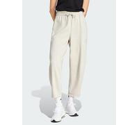 adidas Essentials Contemporary Logo Fleece Barrel Pants, White, Size 2Xs, Inside Leg Regular, Women White