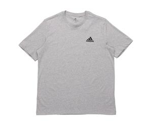 adidas Essentials Embroidered Logo Sports Round Neck Short Sleeve Gray GK9641 L