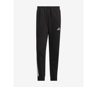 adidas Men's Essential Three Stripes Fleece Pant, Black/White, L