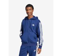 adidas Essentials Fleece 3S Full Zip Hoodie dark blue white - M