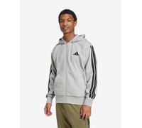 adidas Essentials Fleece 3S Full Zip Hoodie grey pure black - L