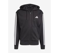 adidas Essentials Fleece 3S Full Zip Hoodie pure black white - XXL
