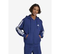 adidas Essentials French Terry 3-Stripes Hooded Jacket Dark Blue - XS