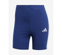adidas Essentials High Waisted Biker 3 Stripes Shorts Blue White Women - XXL