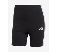 adidas Women's ESSENTIALS 3-STRIPES HIGH WAISTED BIKER SHORTS, Black/White, L