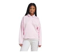 Adidas Essentials Linear Fleece Polo Sweatshirt Pink S Woman