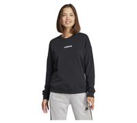 adidas Women's ESSENTIALS LINEAR FRENCH TERRY SWEATSHIRT, black/white, L