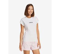 adidas Women's Essentials Linear Cotton T-Shirt, White/Black, S