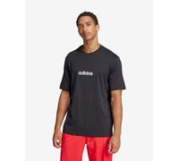 adidas Men's Essentials Linear Single Jersey TEE, Black/White, M