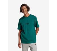 adidas Essentials Linear Single short sleeve T-shirt dark green black - S