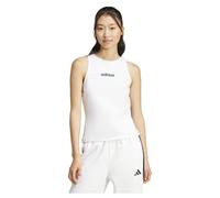 adidas Women's Essentials Linear Slim Cotton Tank, White/Black, XXL