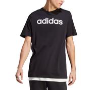 adidas Men's Essentials Single Jersey Linear Embroidered Logo Tee, Black, M