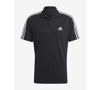 adidas Men's Essentials Piqué Embroidered Small Logo 3-Stripes Polo Shirt, Black/White, S