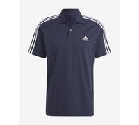 adidas Essentials Piqué Embroidered Small Logo 3-Stripes Short Sleeve Polo Shirt Navy Blue White - XS