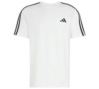 adidas Men's Essentials 3-Stripes Single Jersey Left Chest Nded Shirt, White/Black, S