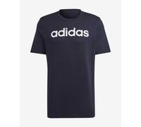 adidas Essentials Single Jersey Linear Embroidered Logo Short Sleeve T-Shirt Navy Blue White - XS