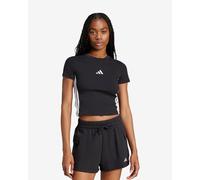 adidas Women's Essentials 3 Stripes Slim Baby T-Shirt, Black/White, XS