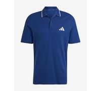adidas Men's Essentials Small Logo Pique Polo Shirt, Dark Blue/White, M