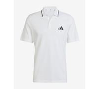 adidas Men's Essentials Small Logo Pique Polo Shirt, White/Black, M