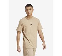 adidas Men's Essentials Small Logo Single Jersey TEE, Warm Sandstone/Black, L
