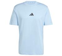 adidas Men's Essentials Small Logo Single Jersey TEE, Glow Blue/Black, XS