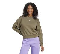 adidas Women's Essentials Small Logo Feel Cozy Sweatshirt, Olive Strata/White, XS