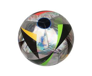 adidas Euro 2024 Training Foil Football Size 5 Silver Metallic/Black/Glow Blue