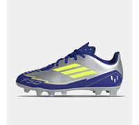 Adidas F50 Club Childrens Firm Ground Football Boots 10K Silver/Blue