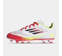 Adidas F50 Club Childrens Firm Ground Football Boots 2 White/Red