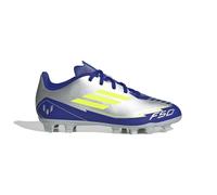 adidas Unisex Kids F50 Club Football Boots FG/MG, Silver met./Solar Yellow/Lucid Blue, 5 UK