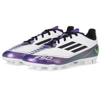 adidas F50 Club Messi Unisex Kids' Flexible Sneaker, white/black/purple unity, 9.5 Toddler