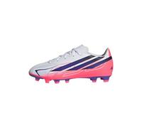 adidas Unisex Kids F50 Hyperfast Club Firm Ground/Multi Ground Football Boots Kids Shoes, FTWR White/Solar Purple/Solar Turbo, 2.5 UK